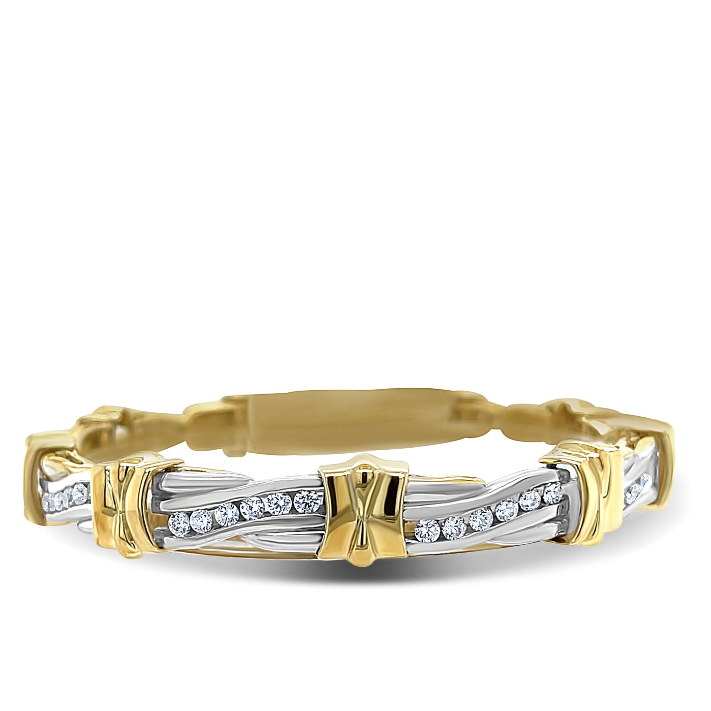 Two Tone Diamond Twister Bracelet