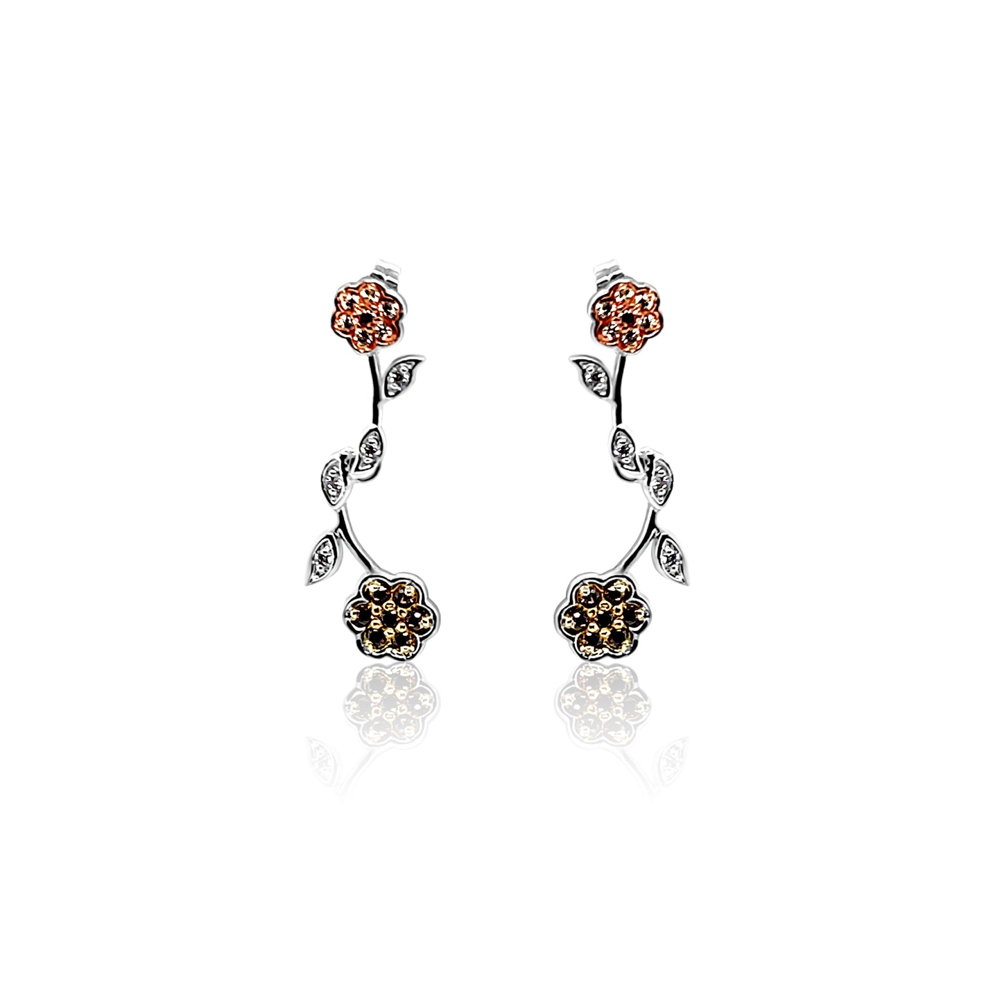 Rose Drop Gold Earring