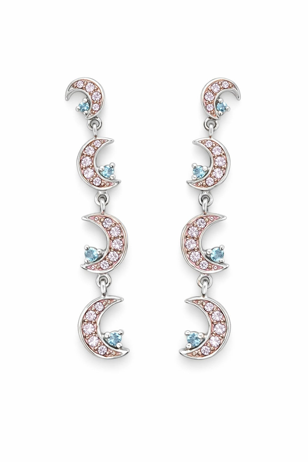 Moon Long Drop Gold Earring