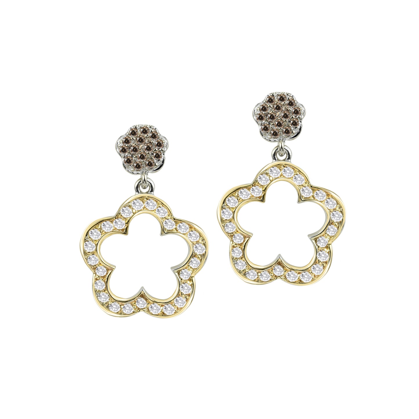 Two Tones Gold Teardrop Earring