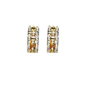 14K Two Tones Hoops Earrings