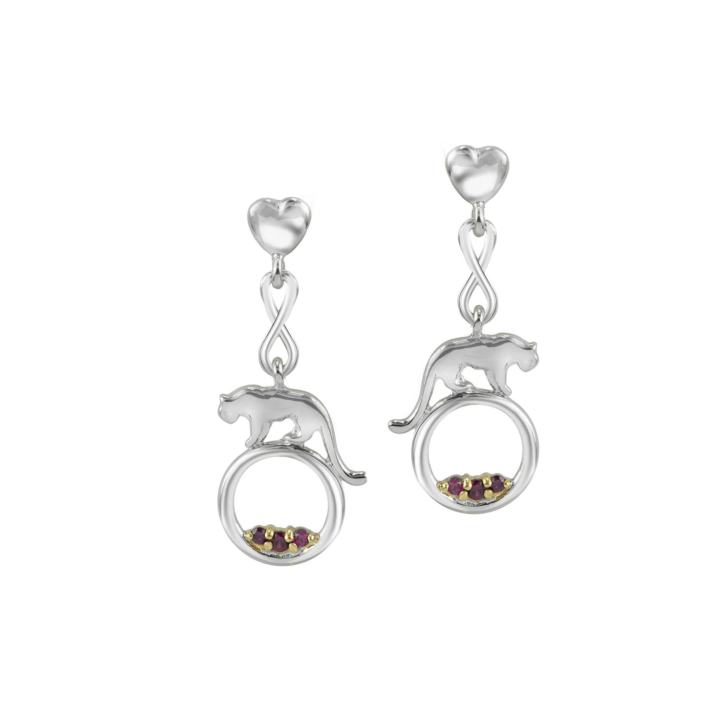 Gold Panther Drop Earring