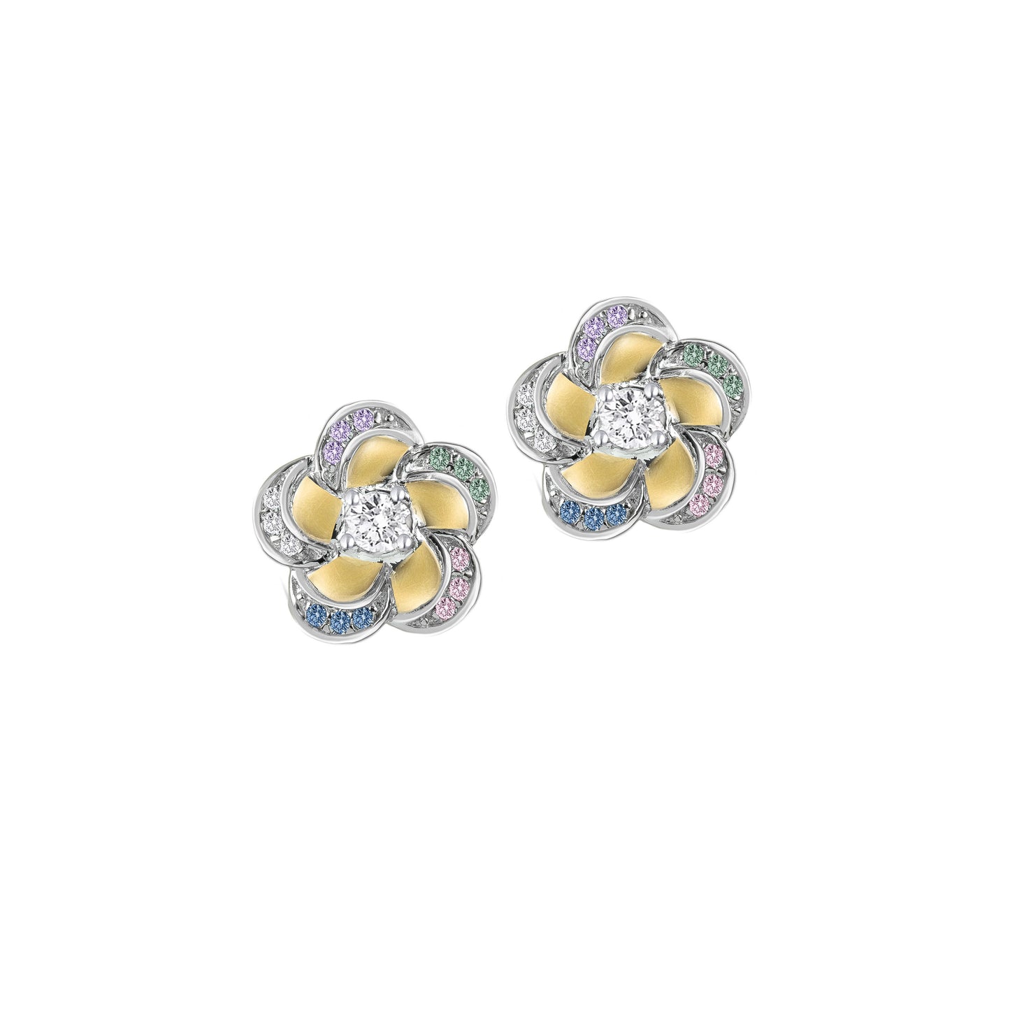 Gold Stud Rose Earring