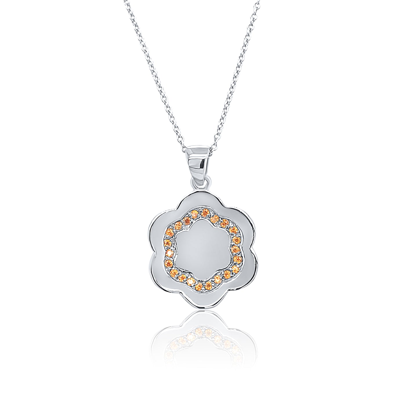 Orange Flower Gold Pendant