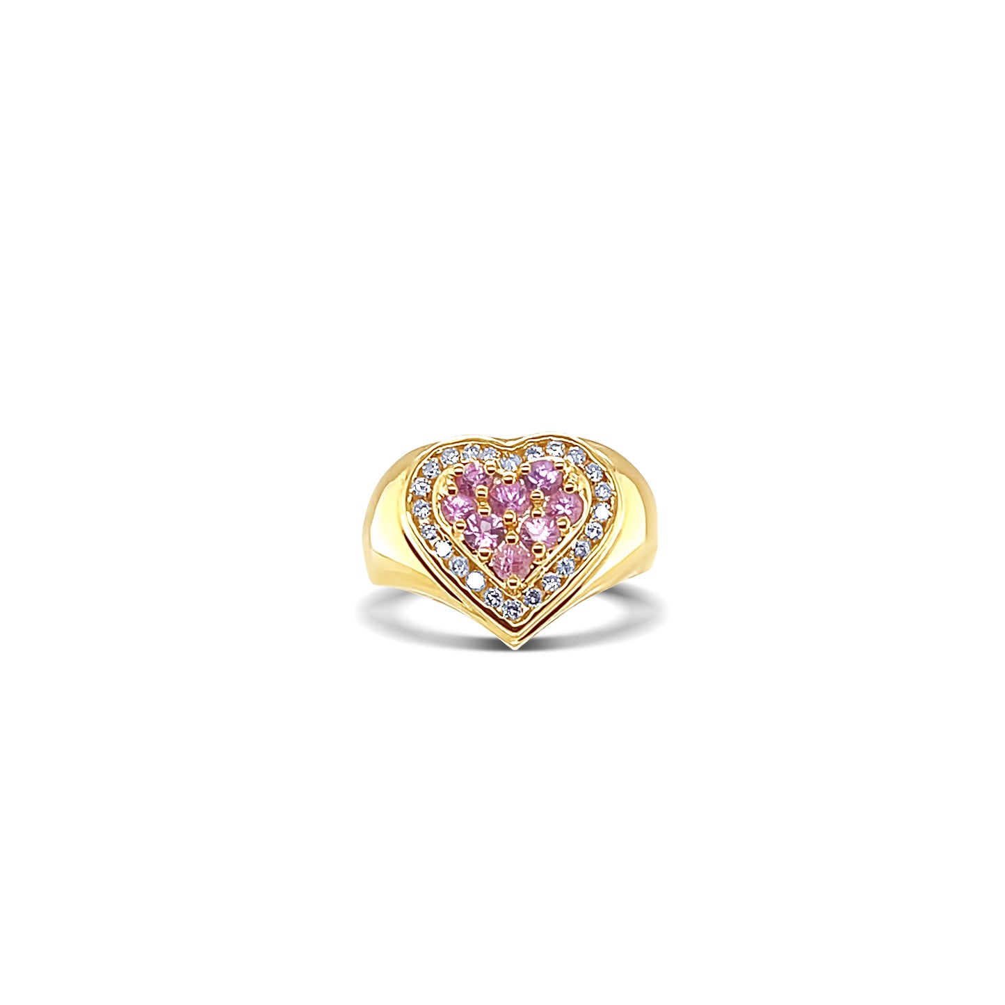 Heart Sahped Birthstone Gold Ring