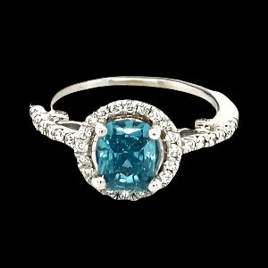 Blue Cascade of Stars Halo Ring