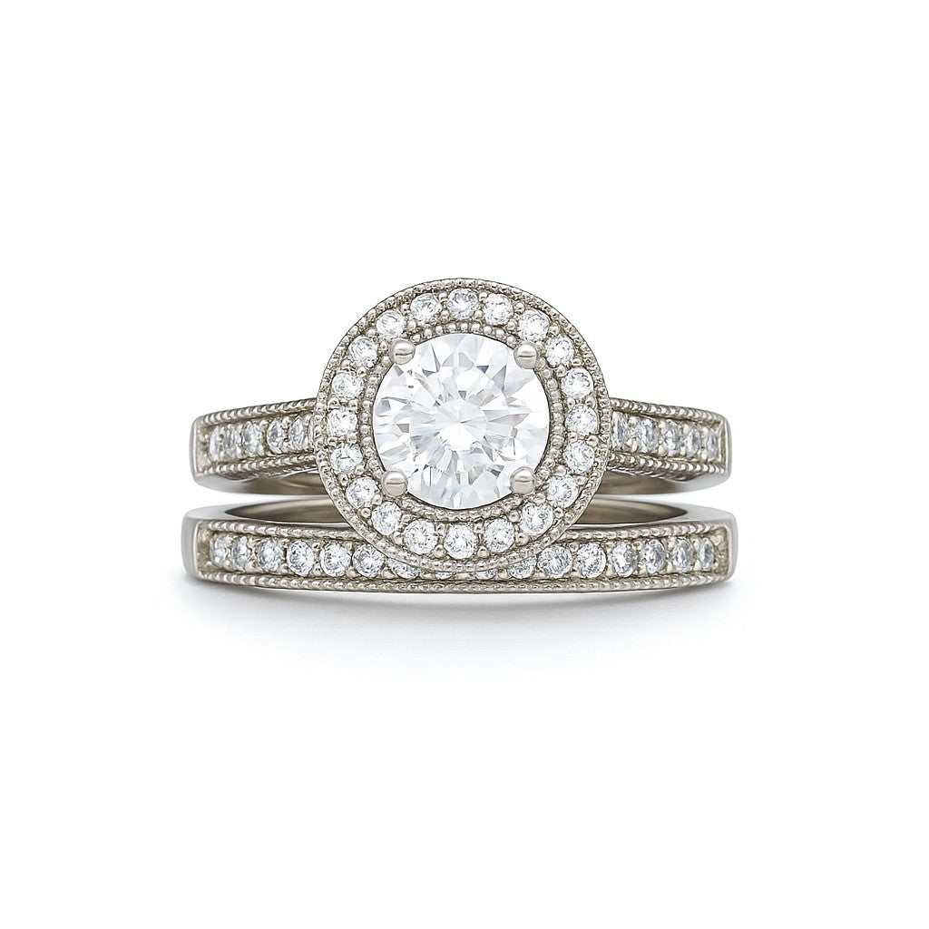 Round Brilliant-Cut White Gold Ring
