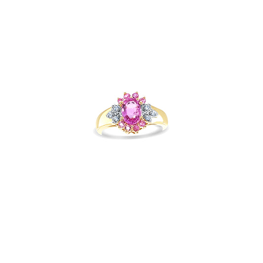 White and Pink Diamond Cocktail Ring