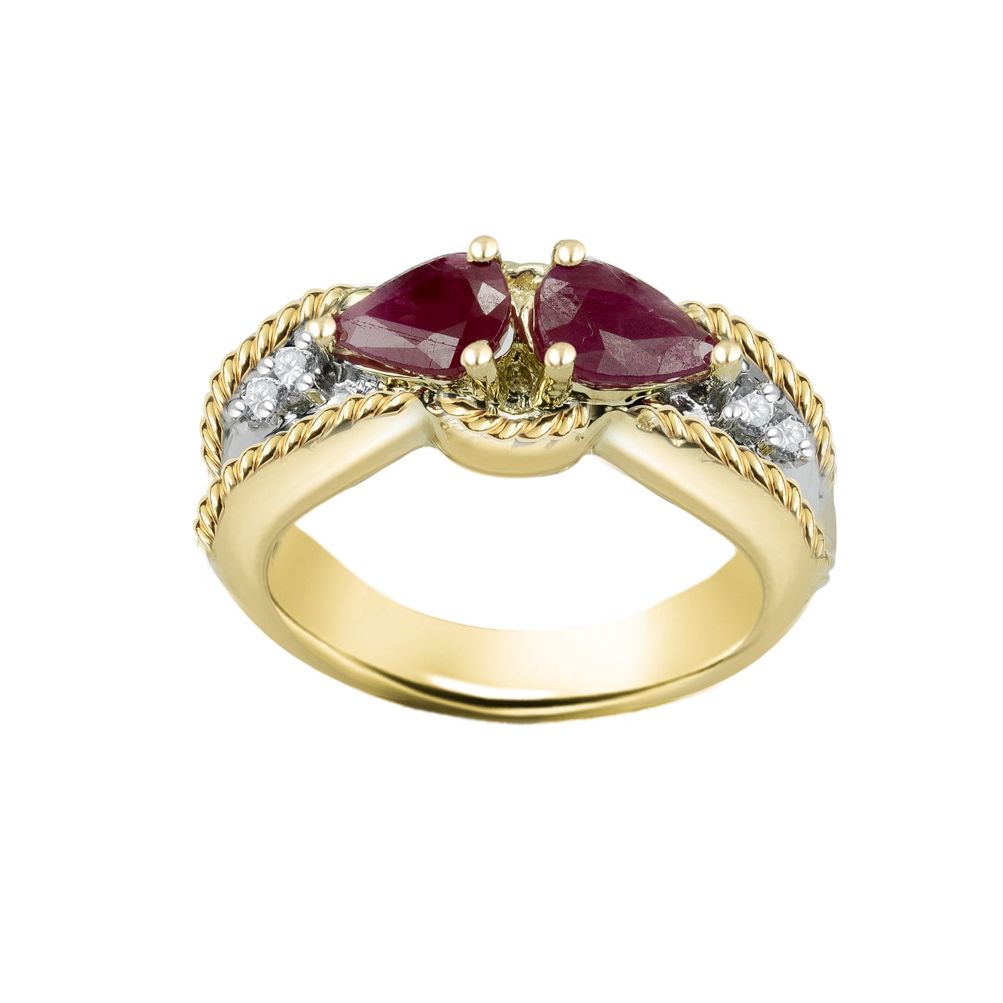 Ruby Trillion Gold Ring