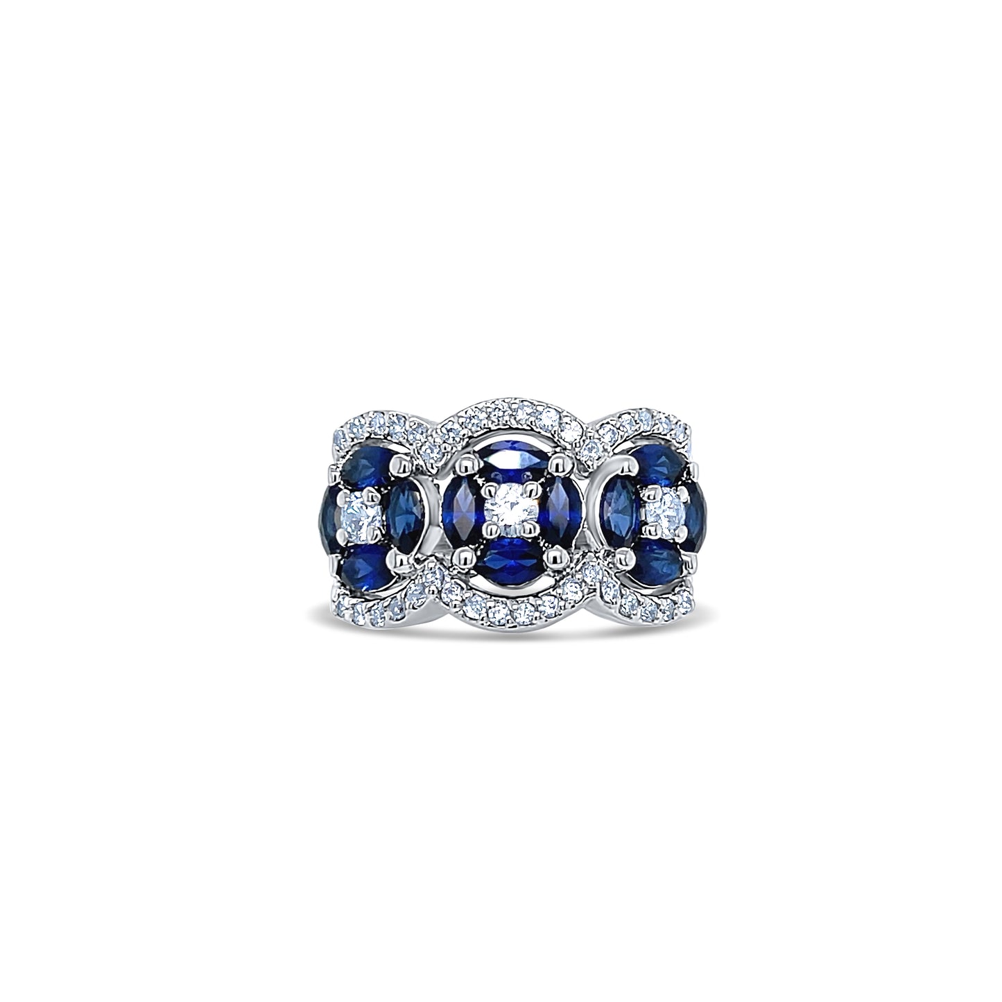Blue Sapphire Marquise Cut Birthstone Ring