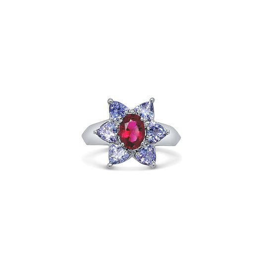 Tanzanite and Ruby Gold Ring