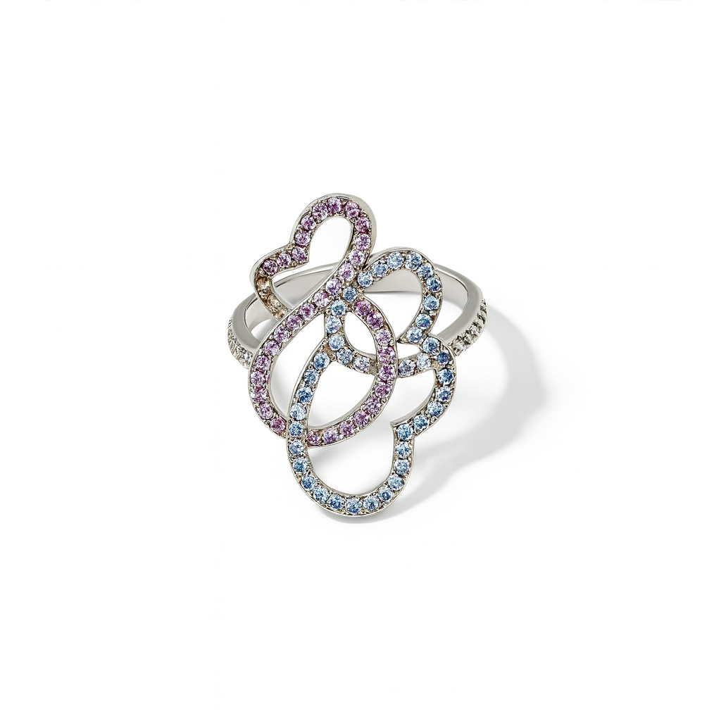 Interlocking Loops White Gold Ring