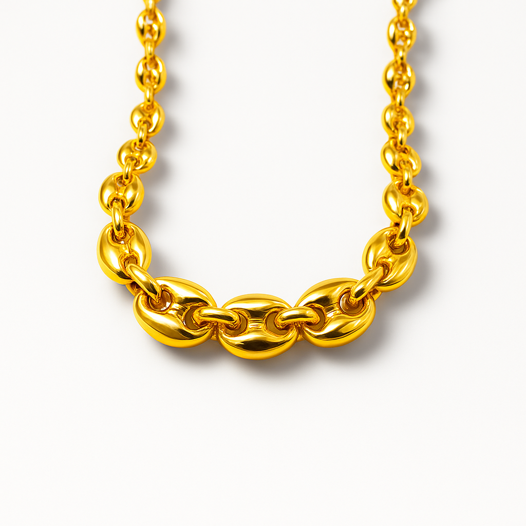 Silver Necklace( yellow-plated)