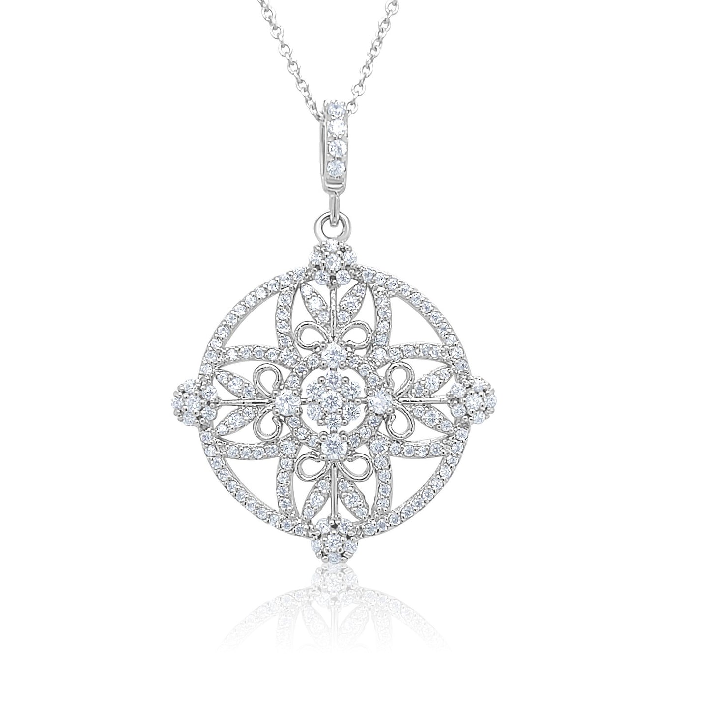 Celestial Lace Diamond Medallion Pendant