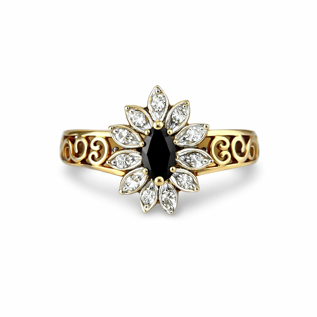 Shadow Bloom Yellow Gold Ring