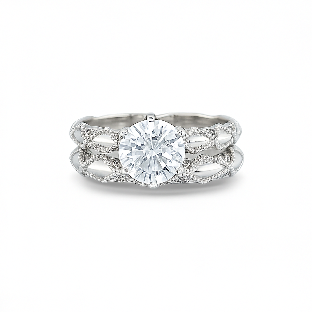 Brilliant Round-Cut White Gold Ring