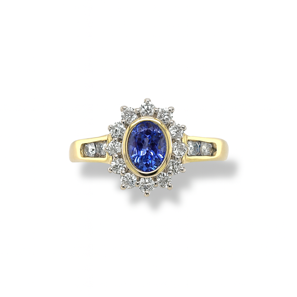 Oval Blue Gemstone Birthstone Ring