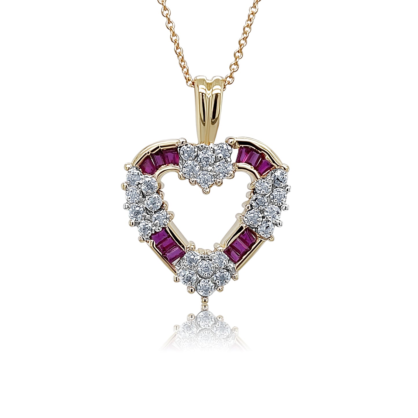 Gold Pendant Open Heart Design