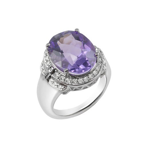 Diamonds Dreamscape Amethyst Silver Ring