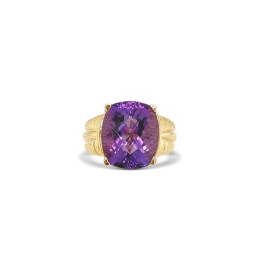 Timeless Elegance Amethyst Gold Birthstone Ring