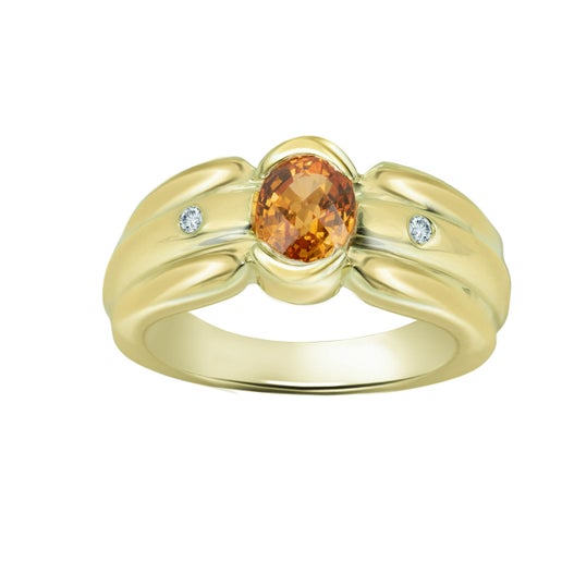 Sunlit Garnet Dazzle Gold Ring