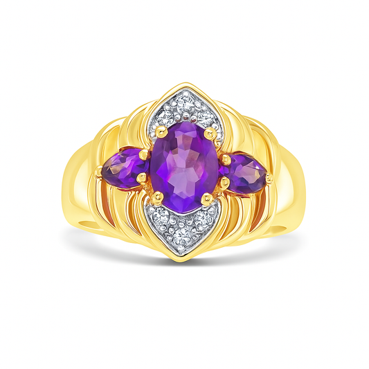 Amethys Oval and Marquise-Cut Yellow Gold Ring