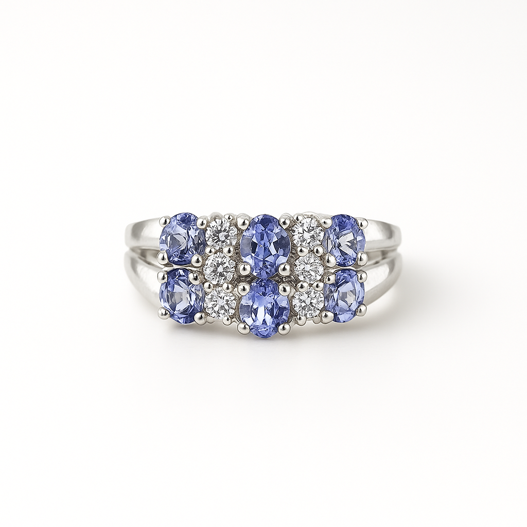Tanzanite Oval-Cut White Gold Ring