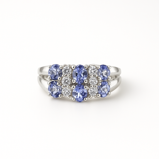 Tanzanite Oval-Cut White Gold Ring