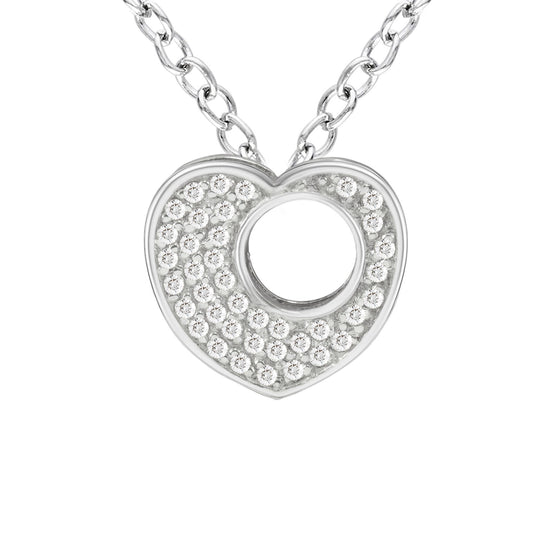 Diamond Circle Heart Pendant