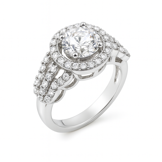 Round Brilliant-Cut Diamond Engagement Ring