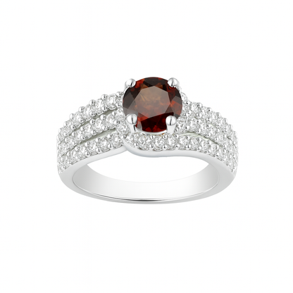 Red Garnet Symphony Birthstone Gold Ring
