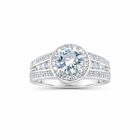 Blue Topaz Royal Engagement Gold Ring