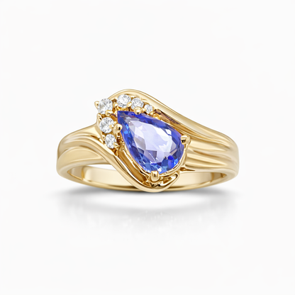 Tanzanite Embrace Birthstone Gold Ring