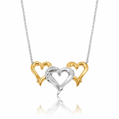 United Hearts White Gold Necklace