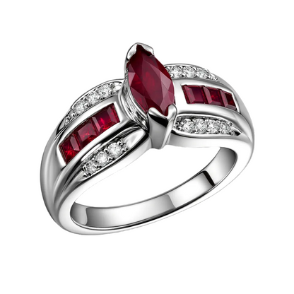 The Royale Ruby Birthstone Gold Ring