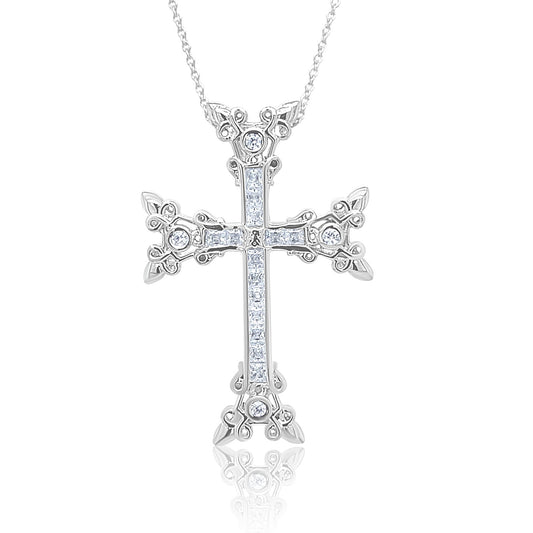 Radiant Two-Tone Diamond Starburst Pendant