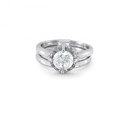 Brilliant Round-Cut White Gold Ring