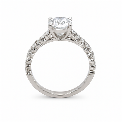 Round Brilliant-Cut White Gold Ring