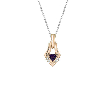 Trillion Amethyst Diamond Accent Pendant