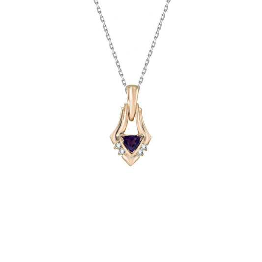 Trillion Amethyst Diamond Accent Pendant