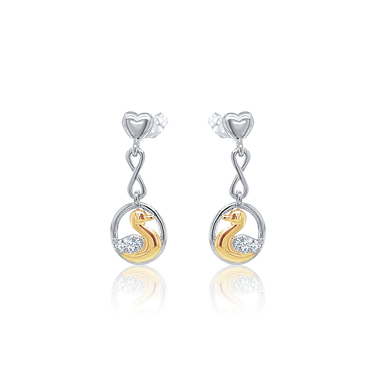 Gold Duck Drop Earring