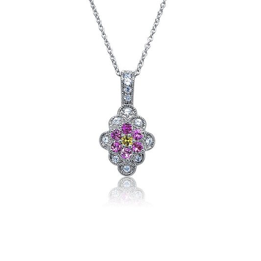 Blossom Radiance Multicolor Diamond Pendant