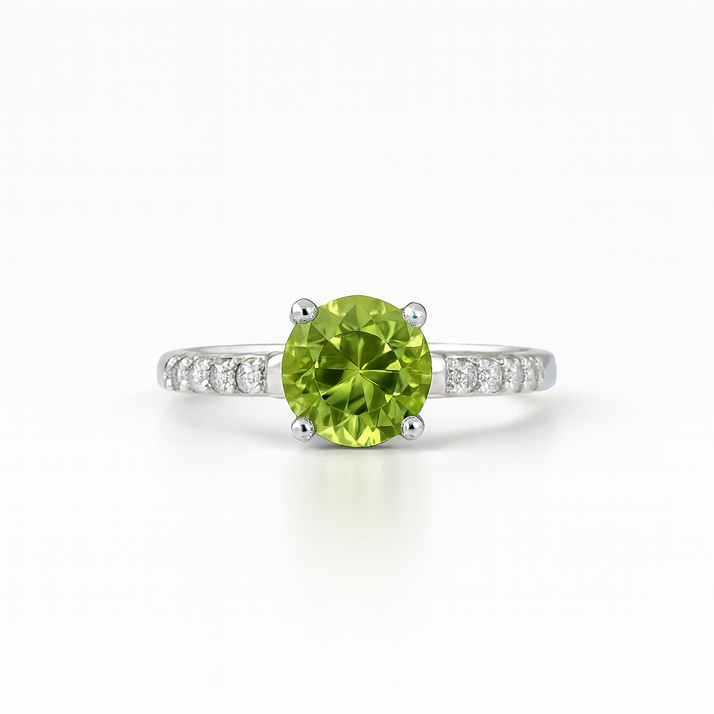 Peridot Round-Cut Birthstone Ring