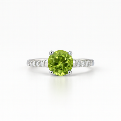 Peridot Round-Cut Birthstone Ring