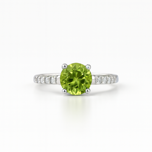 Peridot Round-Cut Birthstone Ring