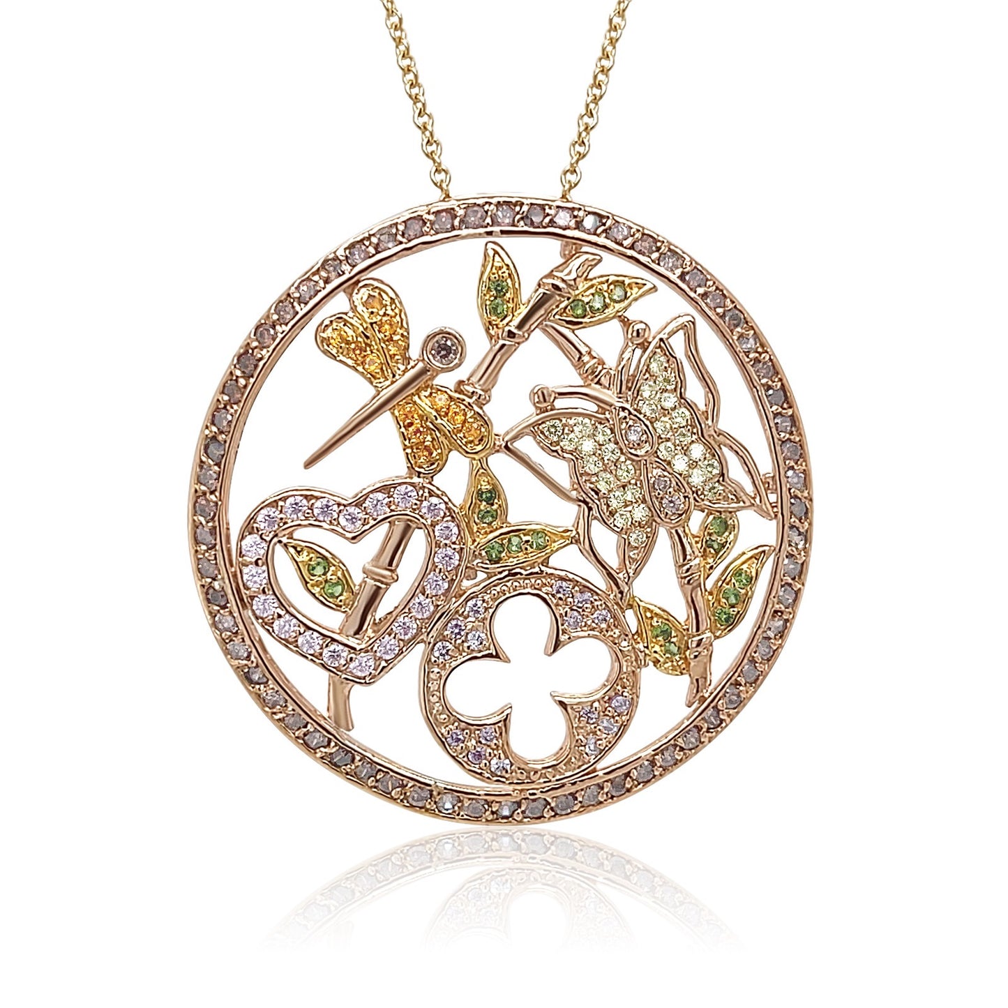 Enchanted Garden Diamond Medallion Necklace