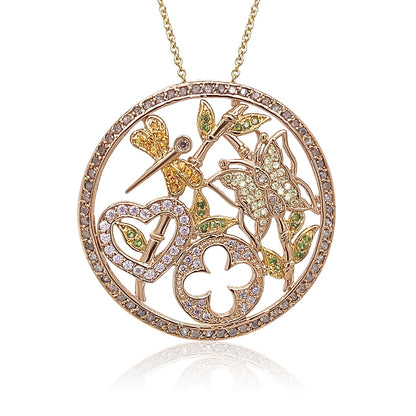 Enchanted Garden Diamond Medallion Necklace