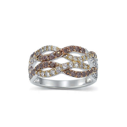Three Intertwind Loops Birthstone Ring