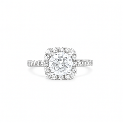 Brilliant Round-Cut White Gold Ring