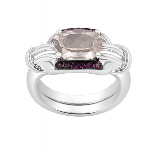 Morganite Cushion-Cut Birthstone Ring